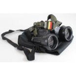 Pair of Zeiss 7X50B binoculars on a green Steiner strap, contained in a protective case