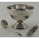Silver Bookmark with an owl seated at the top, hallmarked London 1897 along with a silver dish and