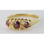 18ct Gold Ruby and Diamond Ring size N weight 2.2g