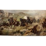 H Sharpe. Large oil on canvas, depicting horses and riders at the battle at Colenso, Boer War,