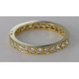 18ct yellow gold diamond full eternity ring approx. 0.75ct, size O, weight 2.9g