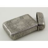 Silver plated engraved Cigarellos case - shows Ally Sloper & Queen Alexandra (possibly) c.1900. Very