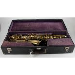 Elkhart New Buescher Aristrocrat saxophone, contained in original fitted leather case