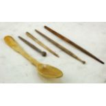 Lot of Ancient Roman (ca.400-600 AD) bone medical set including 3 probes 1 pin and 1 spoon 70-135