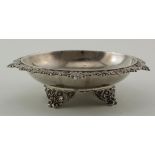 Continental silver dish raised on four feet. c.1900. 238g