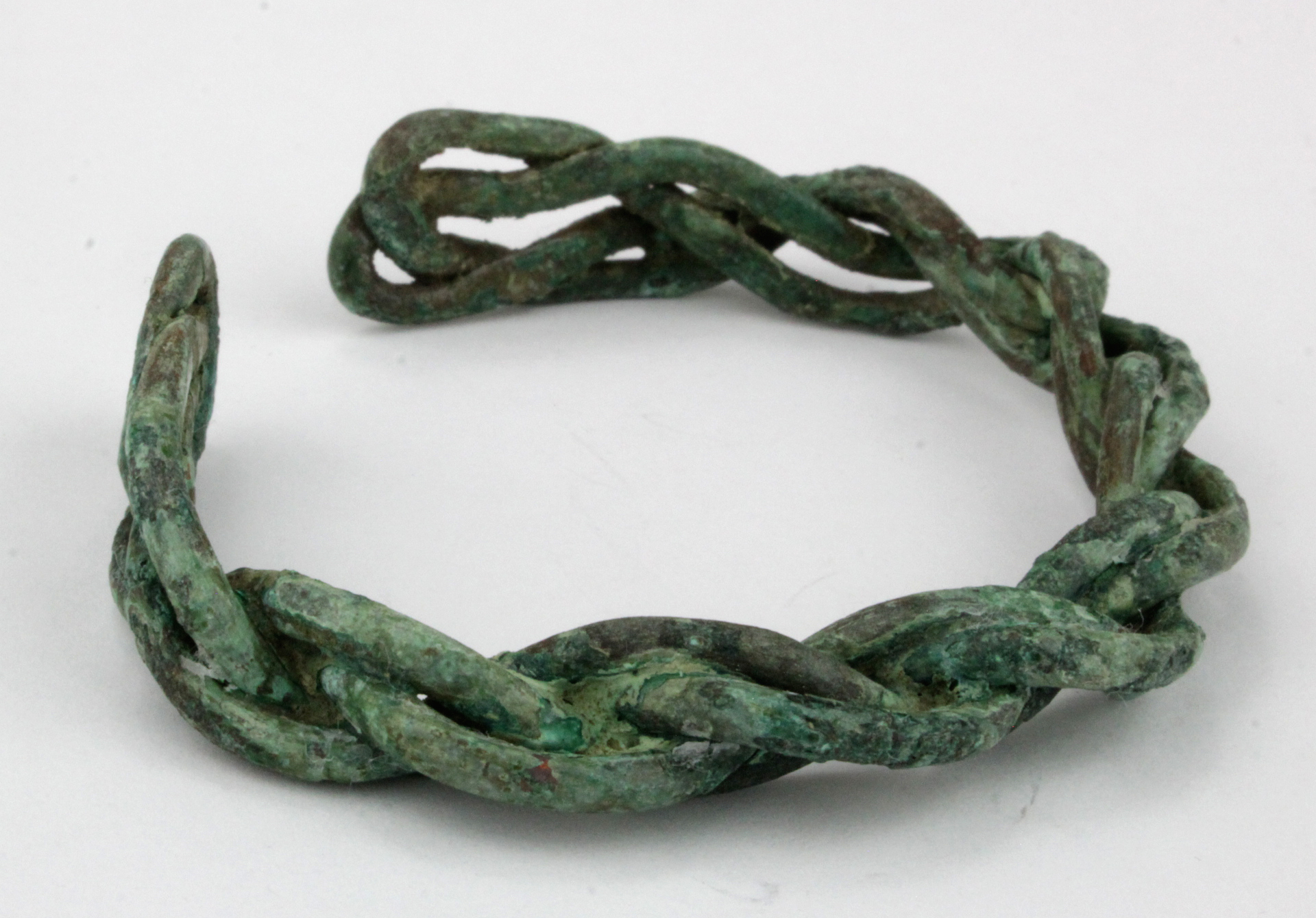 Medieval Viking Era (ca.900 AD) bronze twisted bracelet 73mm