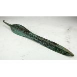 Ancient Greek Archaic Period (ca.1000 BC) bronze leaf shaped sword with handle 410mm