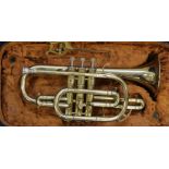 Boosey & Hawkes Lafleur brass cornet, contained in a fitted case