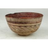 Indus Valley (ca.3200 BC - 2000 BC) terracotta bowl depicting geometric pattern 115mm