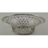 Silver fretted bowl, hallmarked GSC & Co. Birmingham, 1918. Weighs 2.75 oz. Diameter of bowl 133mm
