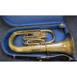 Weltklang brass euphonium, contained in original fittted case