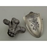 Two silver fronted posy holder brooches - both look Victorian