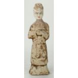 Ancient Chinese Tang Dynasty (AD 618-907) court lady figurine with ogirinal colour pigments 260mm