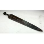 Ancient Greek Archaic Period (ca.1000 BC) bronze sword with decorated blade and handle 410mm