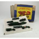 Matchbox Moko Lesney Series 'Army Transport Set', models excellent, some damage and tape to box,