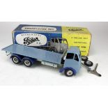 Shackleton Foden F.G. clockwork flatbed lorry, pale blue with dark blue mud guards, Shackleton label