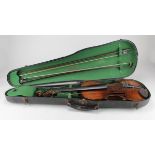 Violin, circa 19th century, contemporary manuscript makers label to inside, dated '1870', back