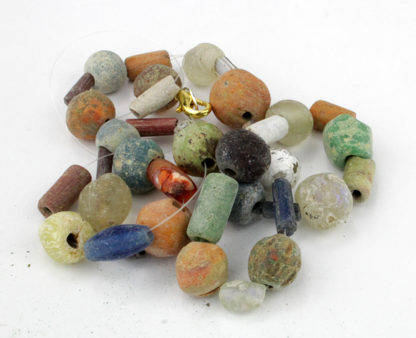 Medieval Viking Era (ca.900 AD) glass and stone beaded necklace 600mm