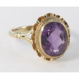 9ct Gold Amethyst Ring size J weight 2.5g