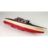 Steam powered model boat, 'Elizabeth', length 36cm approx.