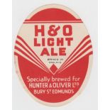 Beer label, Hunter & Oliver Ltd, Bury St Edmunds, Light Ale , 74mm high, v.o, (gd) (1)