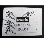 Oasis, Kula Shaker, Suede & OCS autographed A4 dressing room notices, acquired late 1990’s via