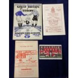 Football programmes/postcard, Scottish interest, Great Britain v Europe 10 May 1947 at Hampden Park,