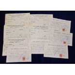 Football memorabilia, Bury FC, Official Referee & Linesman's Expenses receipt forms for games v