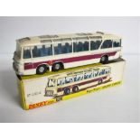 A Dinky Toys 952 Vega Major Luxury Coach, off-white body, blue interior, lemon base, in original box