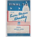 Football programme, FA Cup Final, 1936, Arsenal v Sheffield United, 25 April 1936 (has been cleaned,