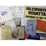 Ephemera, selection all relating to the West London area, inc. Isleworth, Feltham, Heston,