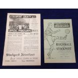 Football programmes, Stockport v Southport 1946/7 & Rochdale v Stockport 47/8, both Division 3 (