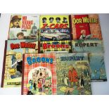 Annuals & Books, a selection of approx 35 including Rupert, (11), Oor Wullie, (7), The Broons (2),