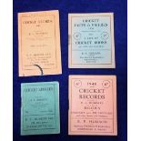 Trade issues, Cricket, four booklets by E.F. Hudson, Birmingham, Cricket Facts & Figures 1936,