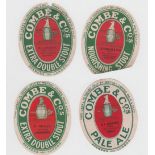 Beer labels, Watney Combe Reid & Co Ltd, 4 different v.o's, inc Vinnicombe, Dewar & Coombs, c1911 (