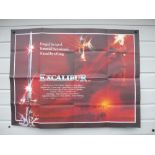 Film Posters, Six UK Quad Sci-Fi cinema posters, Excalibur, Beastmaster, Dragonslayer, Last