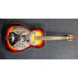 Musical Instrument, a vintage Dobro resonator acoustic guitar, serial no D 248 9, Tobacco Sunburst