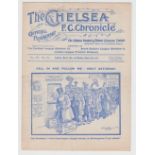 Football programme, Chelsea v Huddersfield, 20 March 1911, Division 2, combined issue also