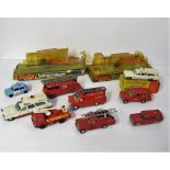 Dinky Toy Emergency Service Vehicles, including 732 Bell Police Helicopter (2), 263 Superior