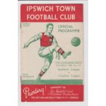 Football programme, at Portman Road, Ipswich, Southern League v Cheshire League, 27 February 1937,