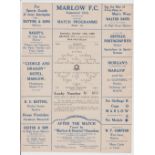 Football programme, Marlow v Banbury Harriers, 11 October 1930, Amateur Cup, large, single sheet