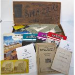 Ephemera, selection of items including Masonic interest, noted vintage Masonic apron in original box