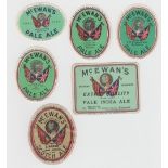 Beer labels, McEwan & Co Ltd, Edinburgh, Pale Ale (5) including vertical rectangular bottled by W