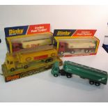 Dinky Toy Petrol Tankers, 945 A.E.C Fuel Tanker 'Esso', 950 Foden Fuel Tanker (2), one Shell, one