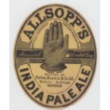 Beer label, Samuel Allsopp, India Pale Ale bottled by Forbes Maxwell & Co Ltd, Aberdeen, c.1884, v.