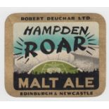 Beer label, Robert Deucher Ltd, Edinburgh & Newcastle, Hampden 'Roar' Malt Ale, horizontal rect. (