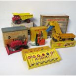 Dinky Toy Construction Vehicles, 964 Elevator Loader, 561 Blaw Know Bulldozer, 924 Aveling-Barford