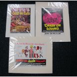 Cinema Memorabilia, three original mounted 'Carry On' trade ads including rare Carry On Cleo (