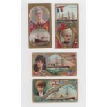 Cigarette cards, USA, Duke's, Ocean & River Steamers, 4 cards, Cunard Line, SS Parisian (slight