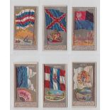 Cigarette cards, USA, Allen & Ginter, City Flags, 6 cards, Algiers, Biscay, Frankfort, Havana,